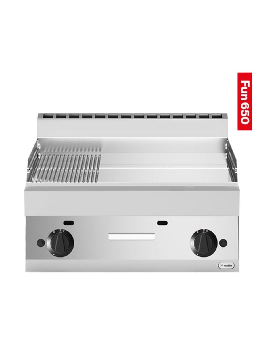Plaque à pâtisserie - Gaz - Lisse / strié - L 70 CM - Fun 650 Line - Modulaire