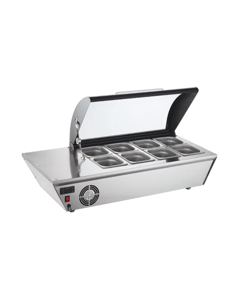 Vitrine réfrigérée - H 32,8 x 108,5 x 47,7 CM - 27 KG - 220 - 240 V - 105 W - Statique - R600A - Inox - 67 Litre - +2°C / +12°C - CaterCool - 712024
