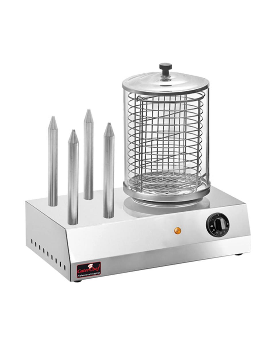 Chauffe saucisses - H 40 x 42 x 27 CM - 9 KG - 220 - 240 V - 800 W - Inox - +30°C / +90°C - Caterchef - 508008