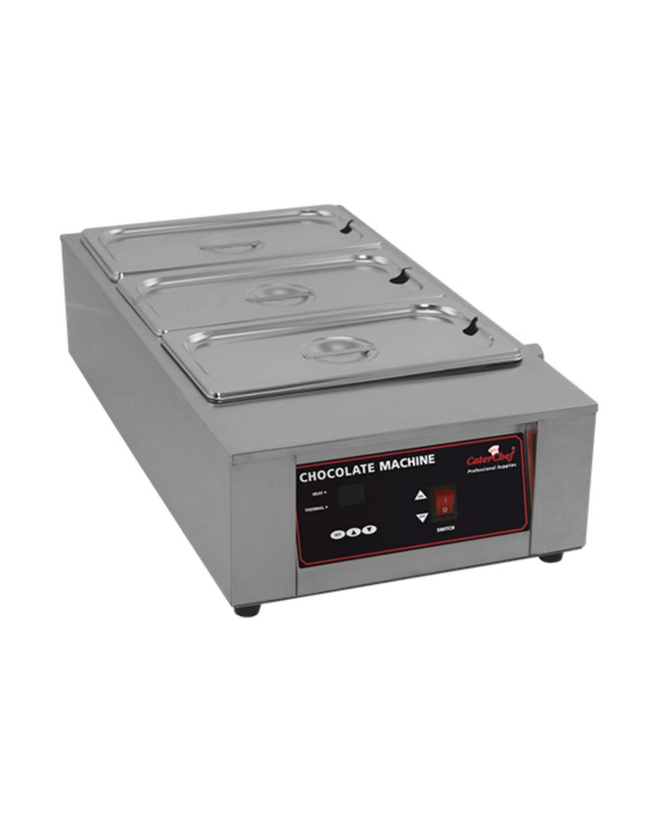 Réchaud Chocolat - H 17,8 x 35,9 x 66,9 CM - 8 KG - 220 - 240 V - 1000 W - Inox - +20°C à 90°C - Caterchef - 921520