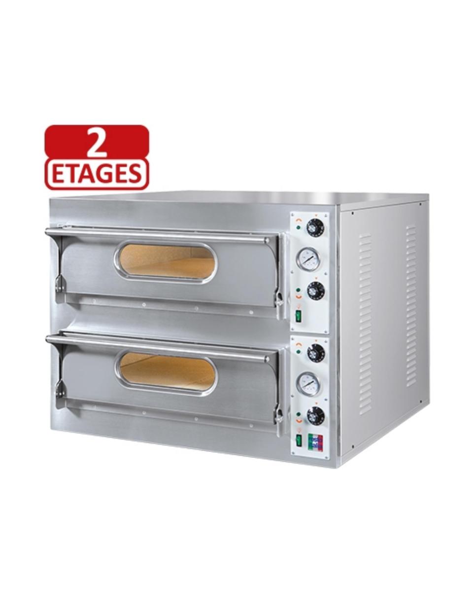 Four à Pizza - H 71 x 94 x 92 CM - 138 KG - 380 - 415 - Sans - Prise V - 9400 W - Inox - +50°C / +400°C - Resto Italia - 780044