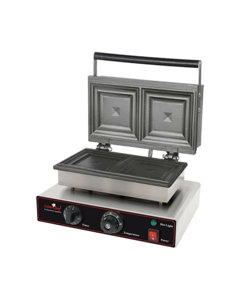 Sandwicherie - H 22,2 x 37,9 x 32,3 CM - 5 KG - 220 - 240 V - 1550 W - Inox - +0°C / +300°C - Caterchef - 680120