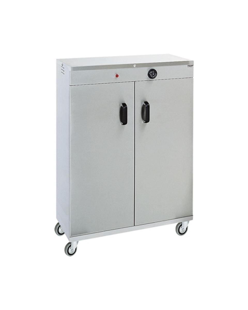 Chariot chauffant - H 101,6 x 69,8 x 45,4 CM - 78 KG - 220 - 240 V - 700 W - Inox - +30°C / +90°C - 710062
