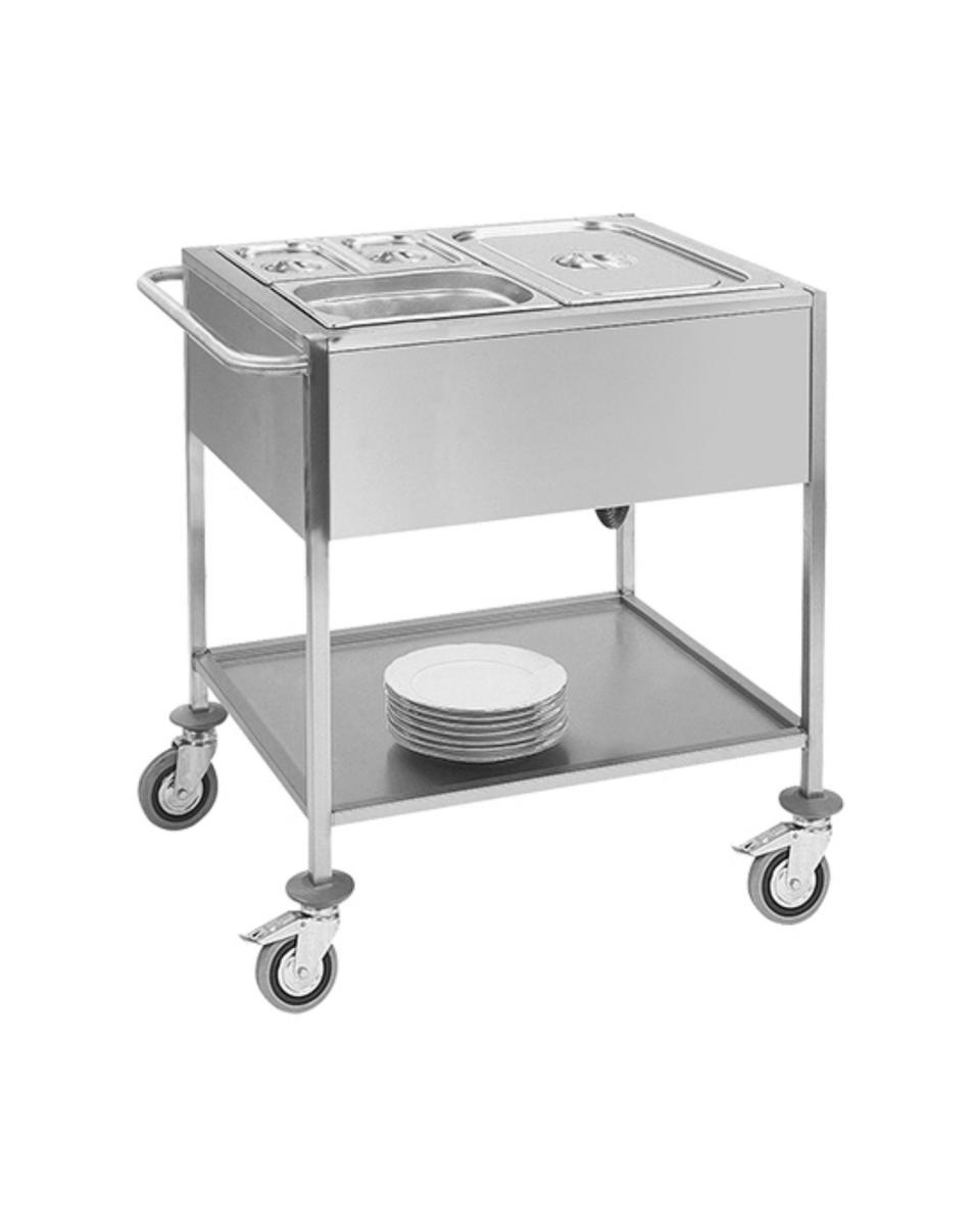 Bain Marie - H 87,5 x 67,3 x 84 CM - 30 KG - 220 - 240 V - 3000 W - Inox - 710052