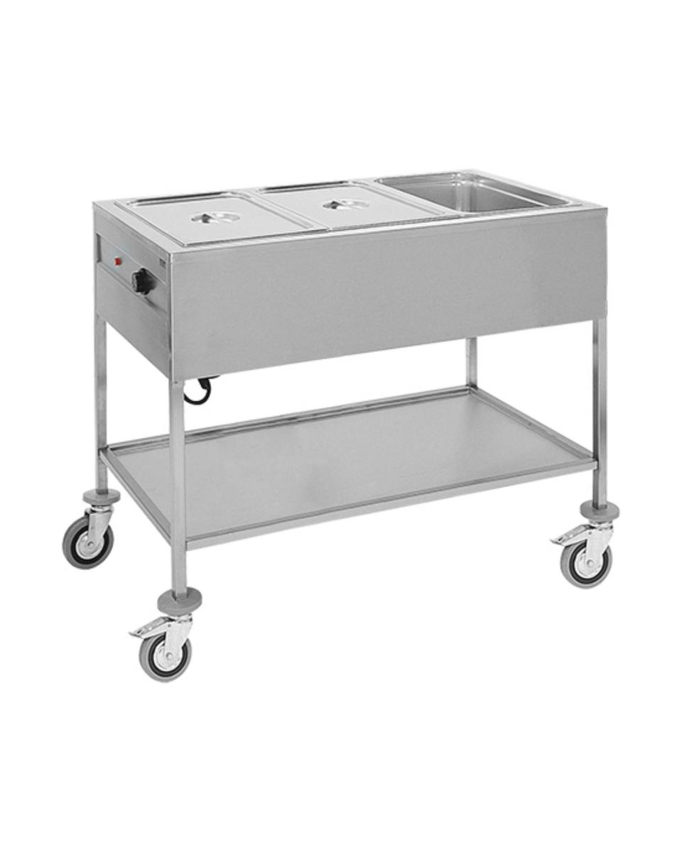 Bain Marie - H 87,5 x 67,3 x 114,4 CM - 40 KG - 220 - 240 V - 1500 W - Inox - 710053