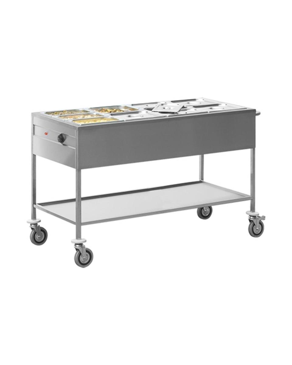 Bain Marie - H 87,5 x 67,3 x 149 CM - 58 KG - 220 - 240 V - 1500 W - Inox - 710054