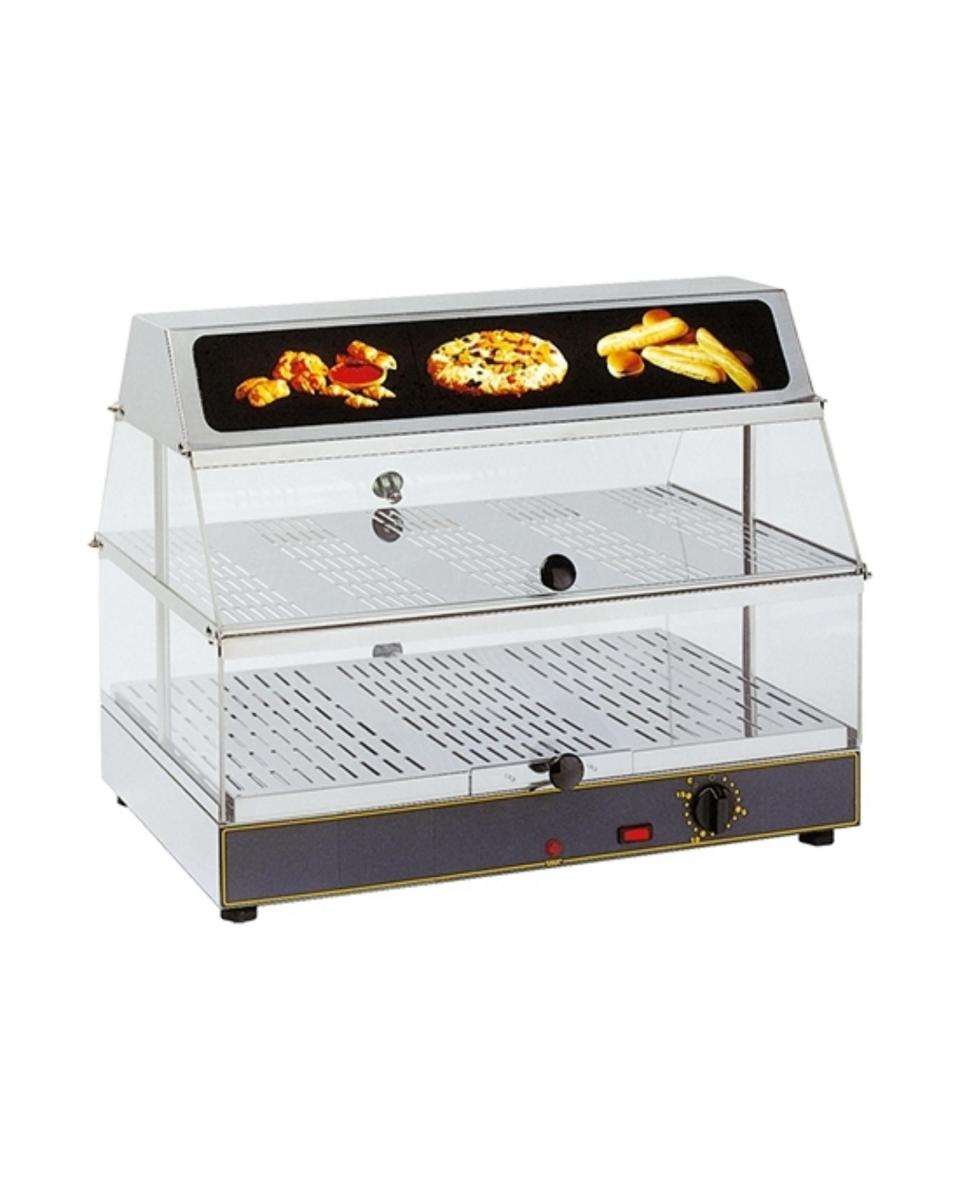 Vitrine chauffante - H 48 x 59 x 35 CM - 15 KG - 220 - 240 V - 650 W - Inox - +20°C à 90°C - Roller Grill - 304401