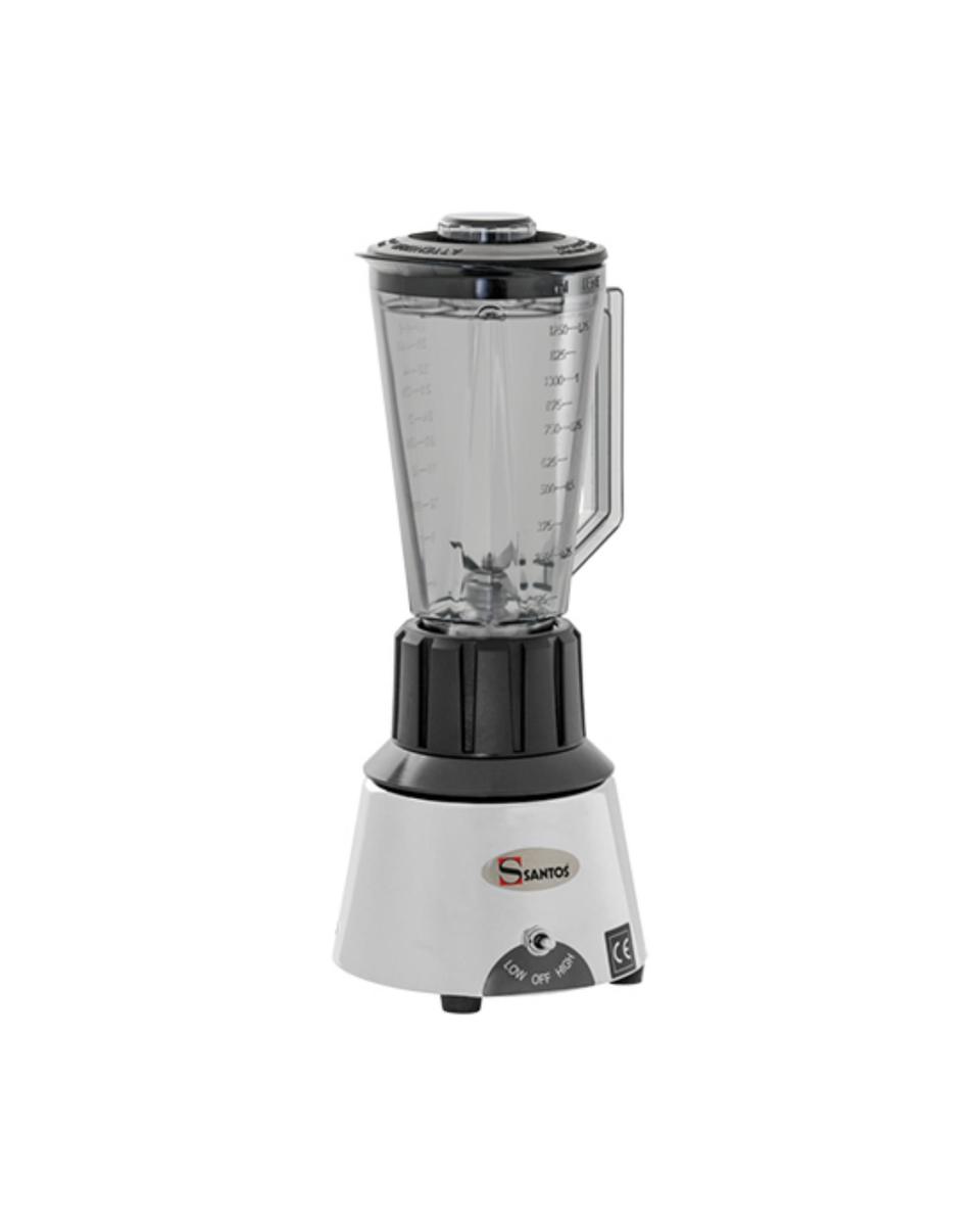 Mixeur - H 42 x 18 x 18 CM - 2,9 KG - 220 - 240 V - 600 W - Polycarbonate - Chrome - 1,25 Litre - Santos - 408061