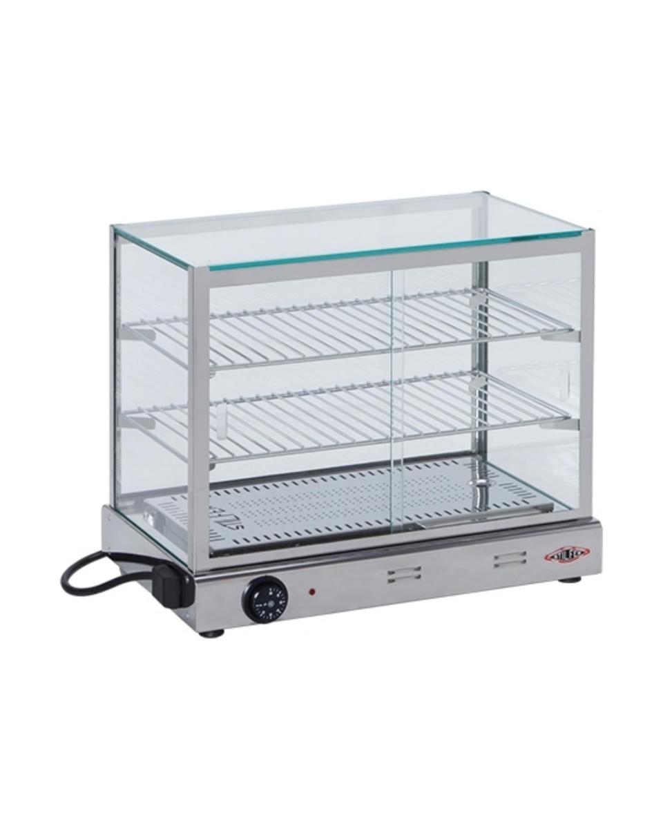 Vitrine chaude - H 43.6 x 53 x 35 CM - 19.5 KG - 220 - 240 V - 500 W - Inox - +0°C / +90°C - Stilfer - 527318