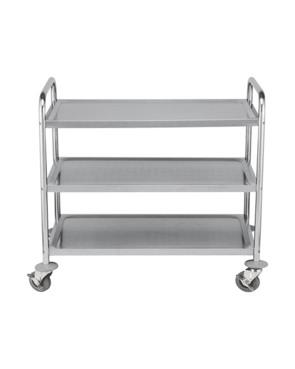 Chariot de service - H 94 x 85,5 x 53,5 CM - 14 KG - Inox - Caterchef - 535002