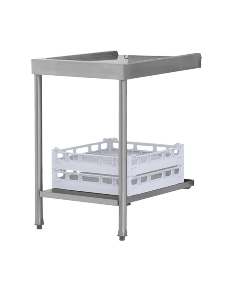 Table d'alimentation/évacuation - H 85 x 70 x 57,5 CM - 13 KG - Inox - 570110