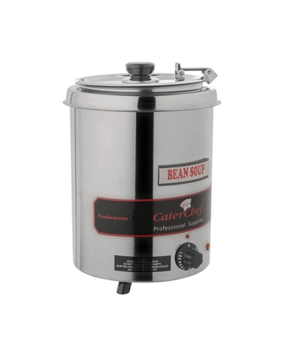 Marmite à soupe - H 35,2 CM - 3,32 KG - Ø28,5 CM - 220 - 240 V - 300 W - Inox - 5,7 Litre - Couvercle à charnière - Caterchef - 680105