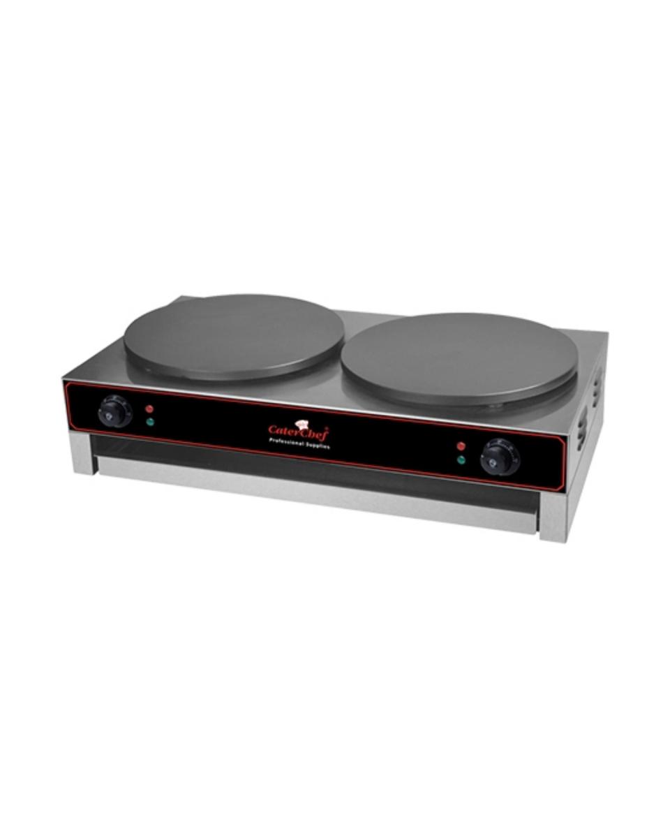 Appareil à crêpes - H 24 x 86,2 x 51 CM - 42 KG - Ø40 CM - 220-240 V - 6000 W - Fonte - +0°C / +300°C - Caterchef - 688084