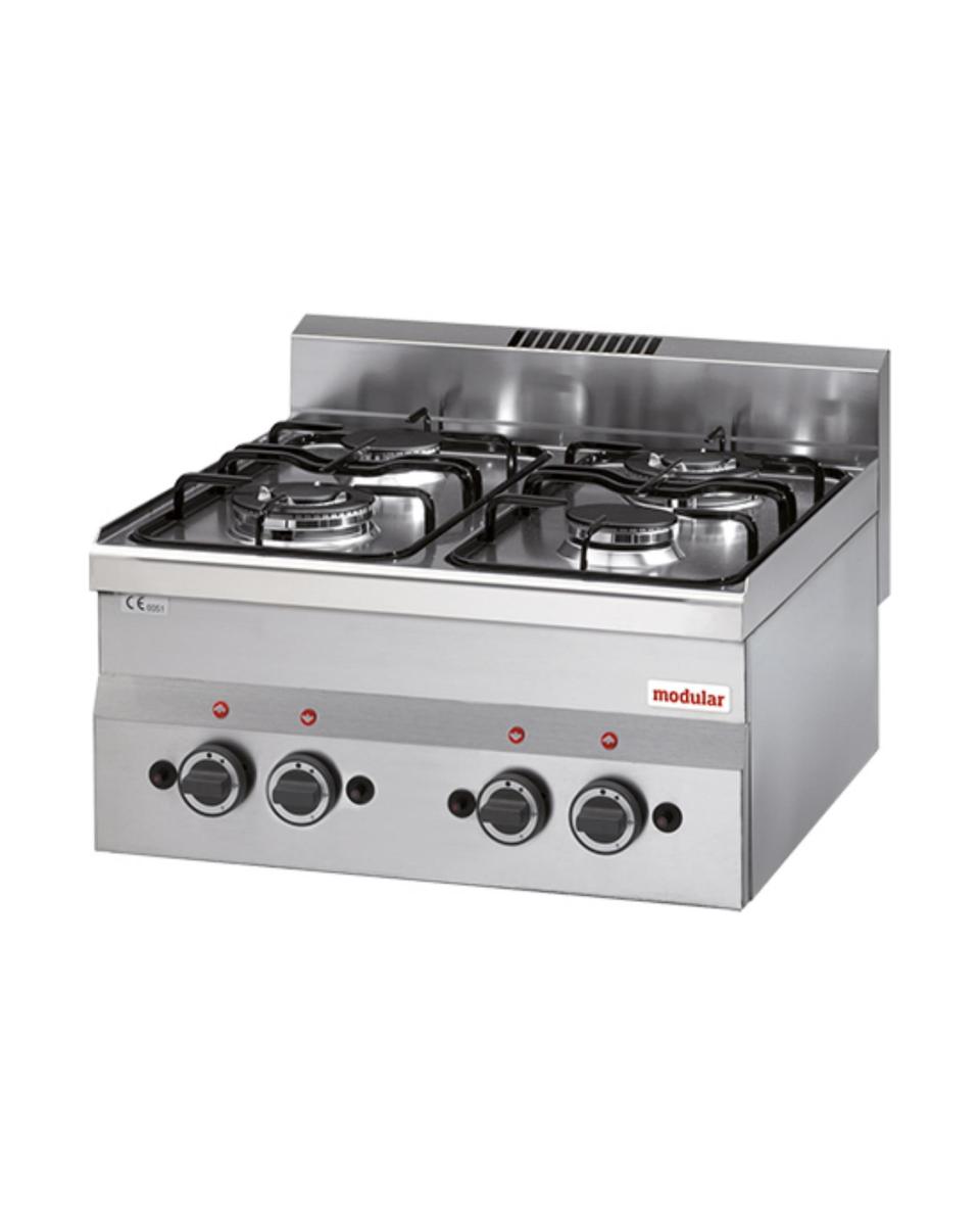 Cuisinière - H 28 x 60 x 60 CM - 17 KG - Gaz Naturel - 13,8 CM - Inox - Gaz - Modulaire - 316602
