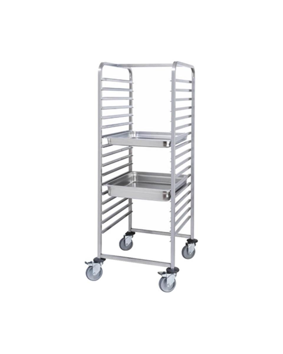 Chariot à étagères - H 171 x 66 x 75,5 CM - 25 KG - Inox - 921061