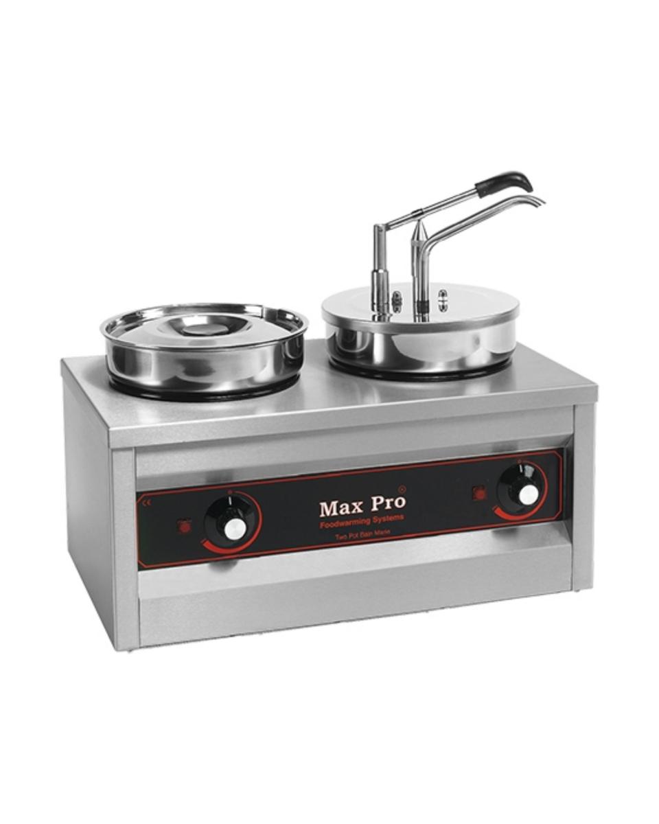Chauffe Sauce - H 43 x 50.3 x 29 CM - 11.11 KG - 220 - 240 V - 500 W - Acier Inoxydable - 4.5 Litre - +30°C / +90°C - MaxPro - 921462