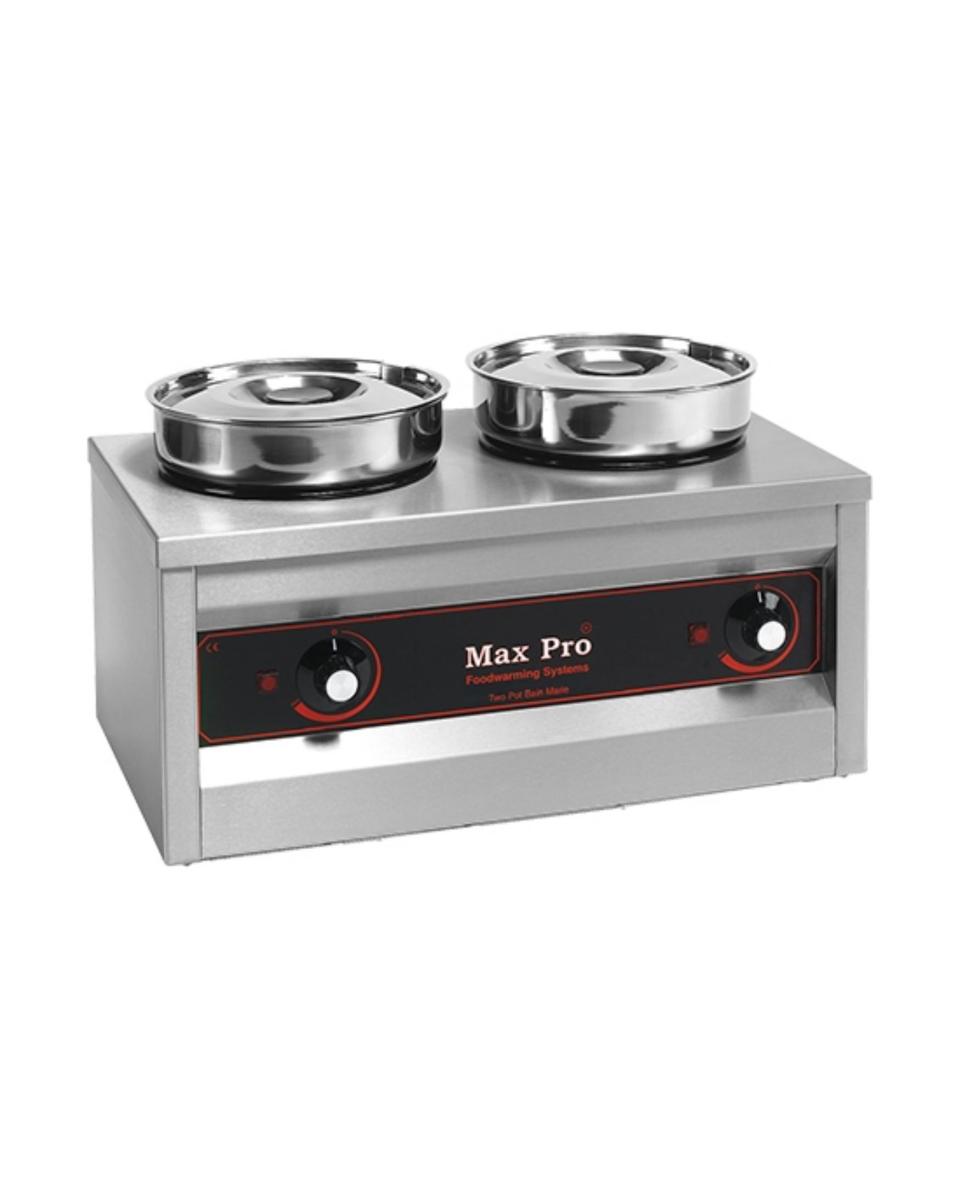 Réchaud à Chocolat - H 29 x 50.3 x 29 CM - 10 KG - 220 - 240 V - 500 W - Inox - 4.5 Litre - +2°C / +40°C - MaxPro - 921552