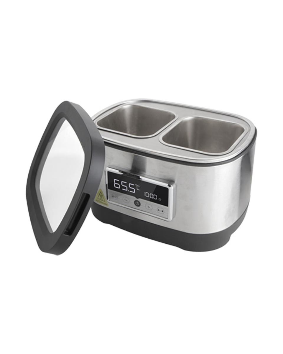 Bain Marie 2 x 1,5L - H 24 x 35,7 x 28 CM - 4,64 KG - 220 - 240 V - 700 W - Inox - Caterchef - 688106