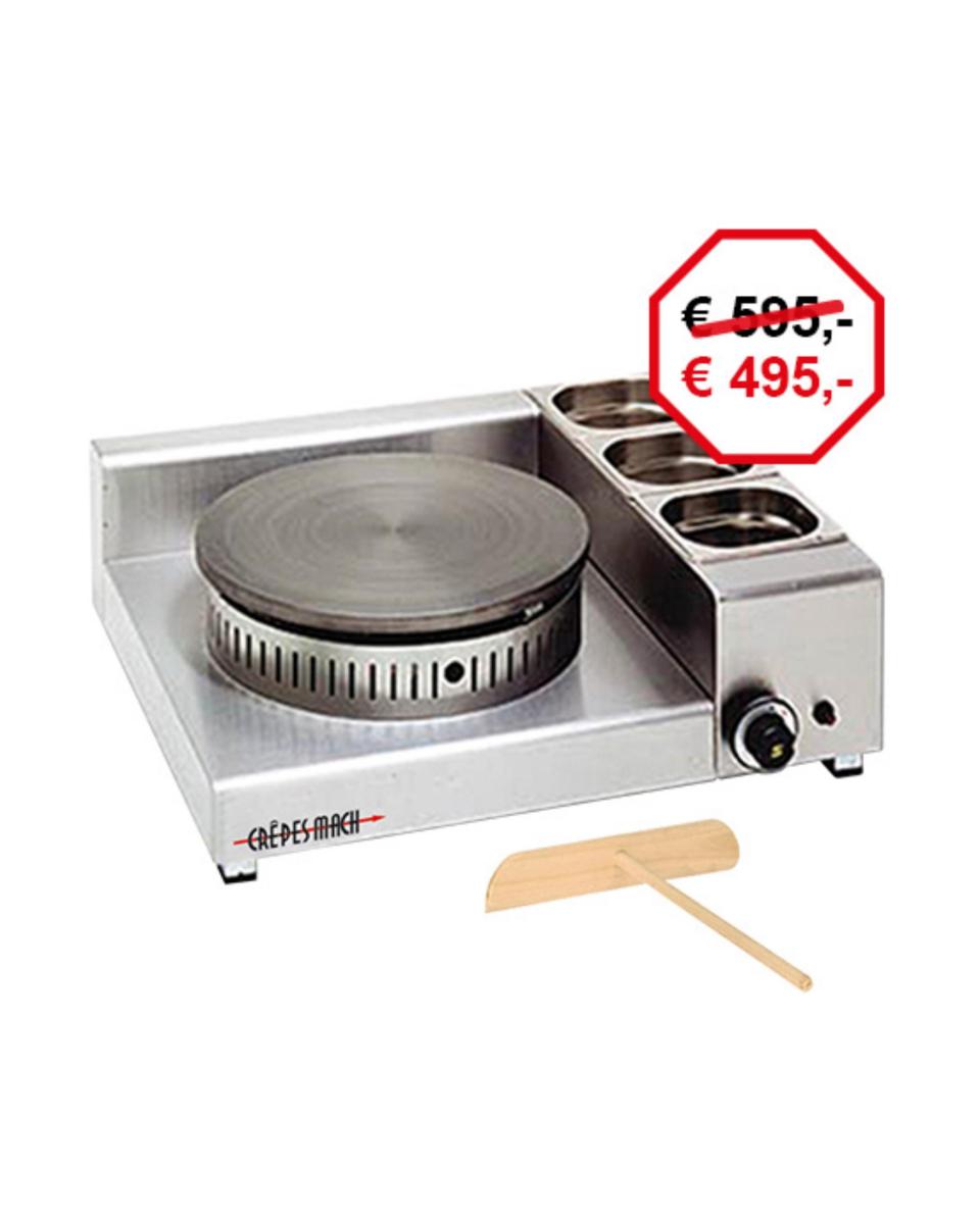 Appareil à crêpes - H 21 x 68 x 57 CM - 20 KG - Ø40 CM - Gaz propane - Fonte - Mach - 321410