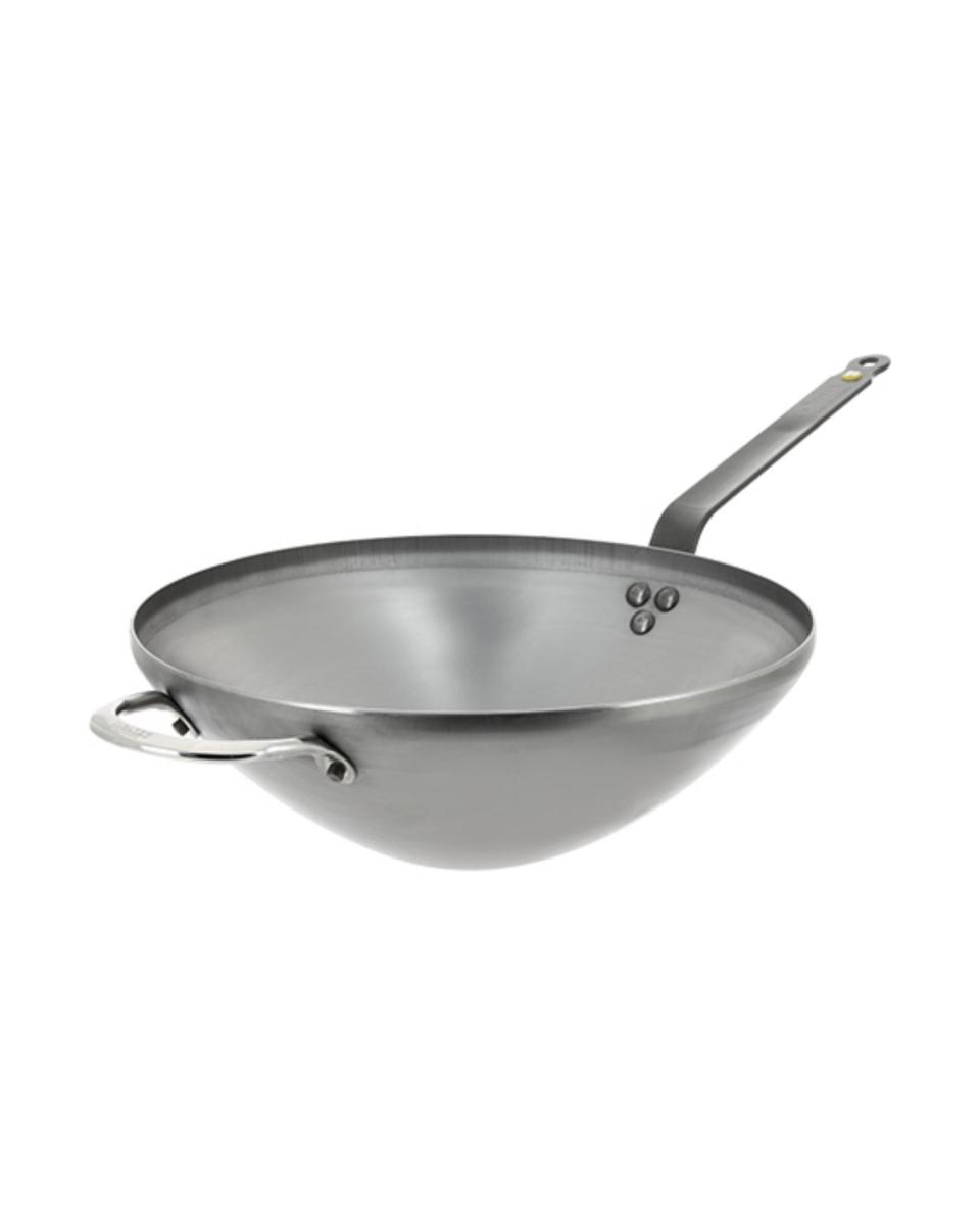 Wok - H 10 CM - 1.96 KG - Ø32 CM - Tôle - De Buyer - 001060
