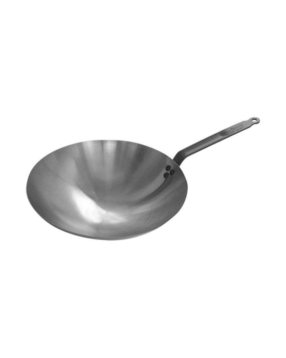Wok - H 8,5 CM - 1 765 KG - Ø35 CM - Tôle d'acier - De Buyer - 001065