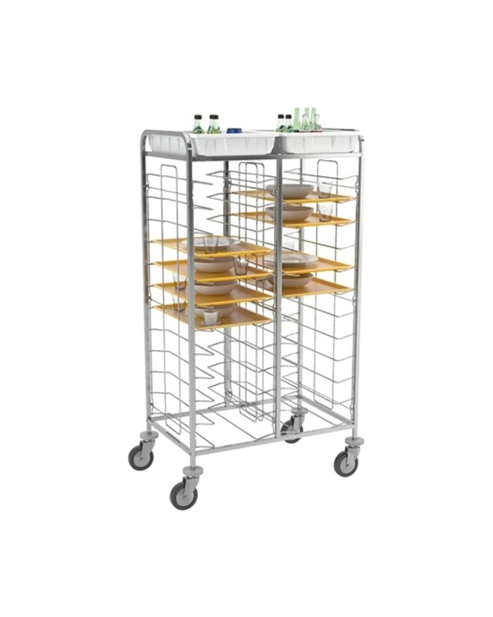 Chariot à étagères - H 163,2 x 93,2 x 61,2 CM - 0,1 KG - Inox - 535042