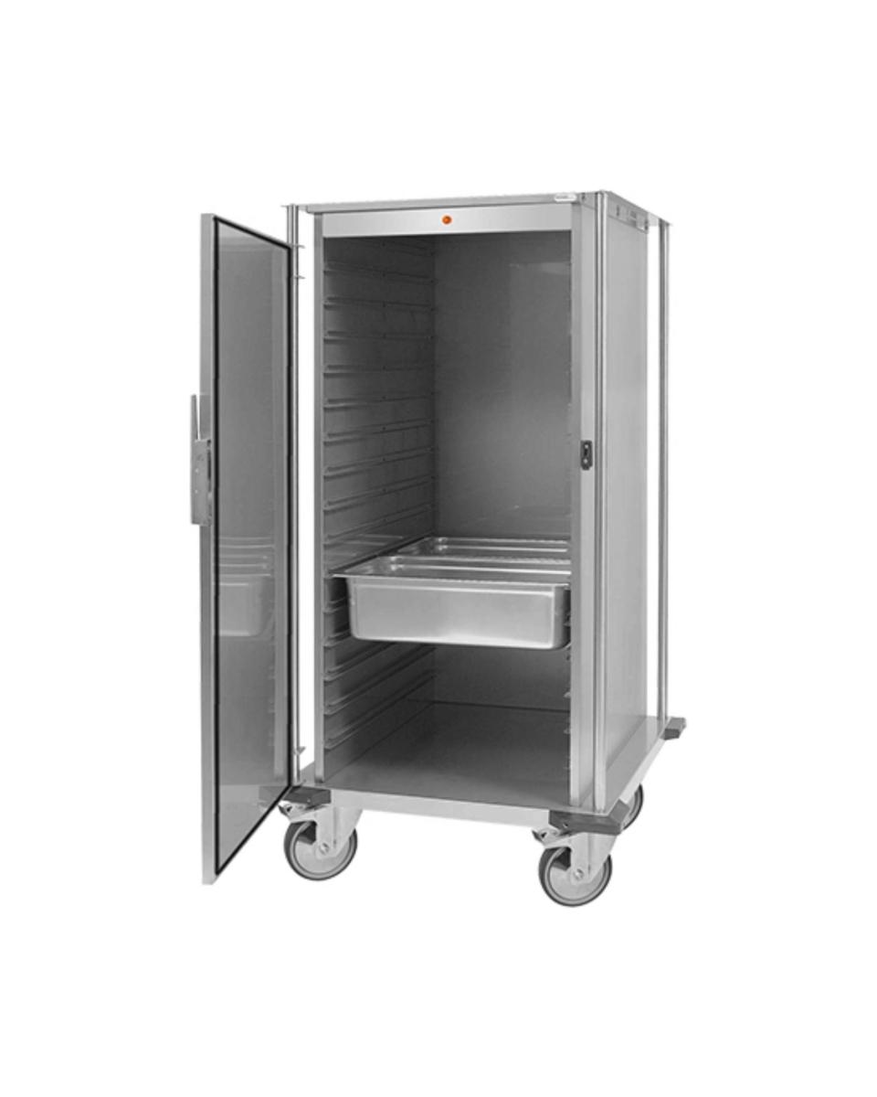 Chariot chauffant - GN 2/1 - H 157,2 x 77,2 x 87,5 CM - 220-240 V - 1700 W - Inox - +30°C / +90°C - Caterchef - 710120