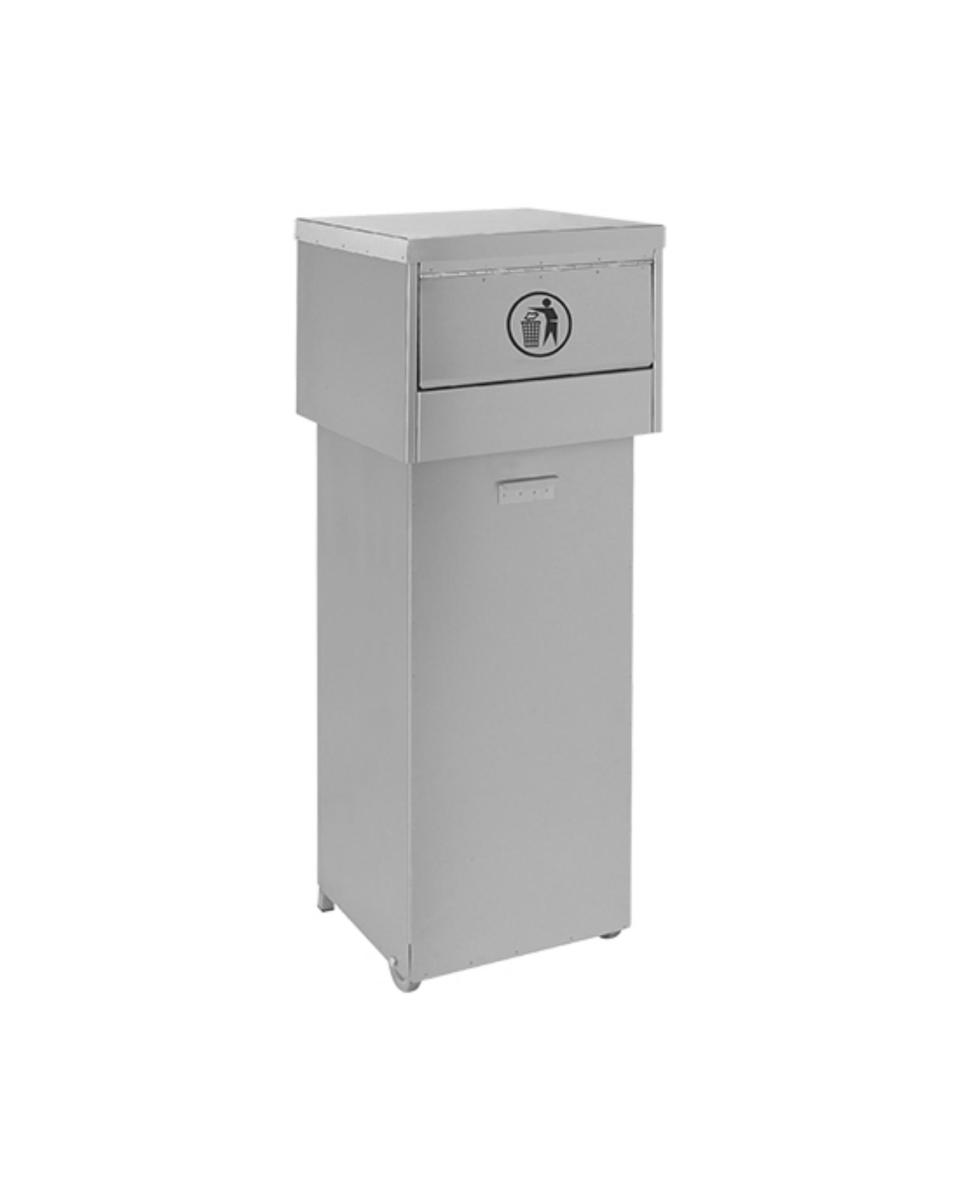 Poubelle - H 122 x 42 x 42 CM - 24 KG - Inox - 136 Litres - 921210