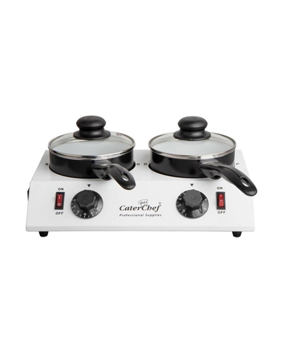 Réchaud à Chocolat - H 15,8 x 35 x 22,8 CM - 2,83 KG - 220 - 240 V - 80 W - Inox - 1,25 Litre - +30°C / +80°C - Cater Chef - 921540