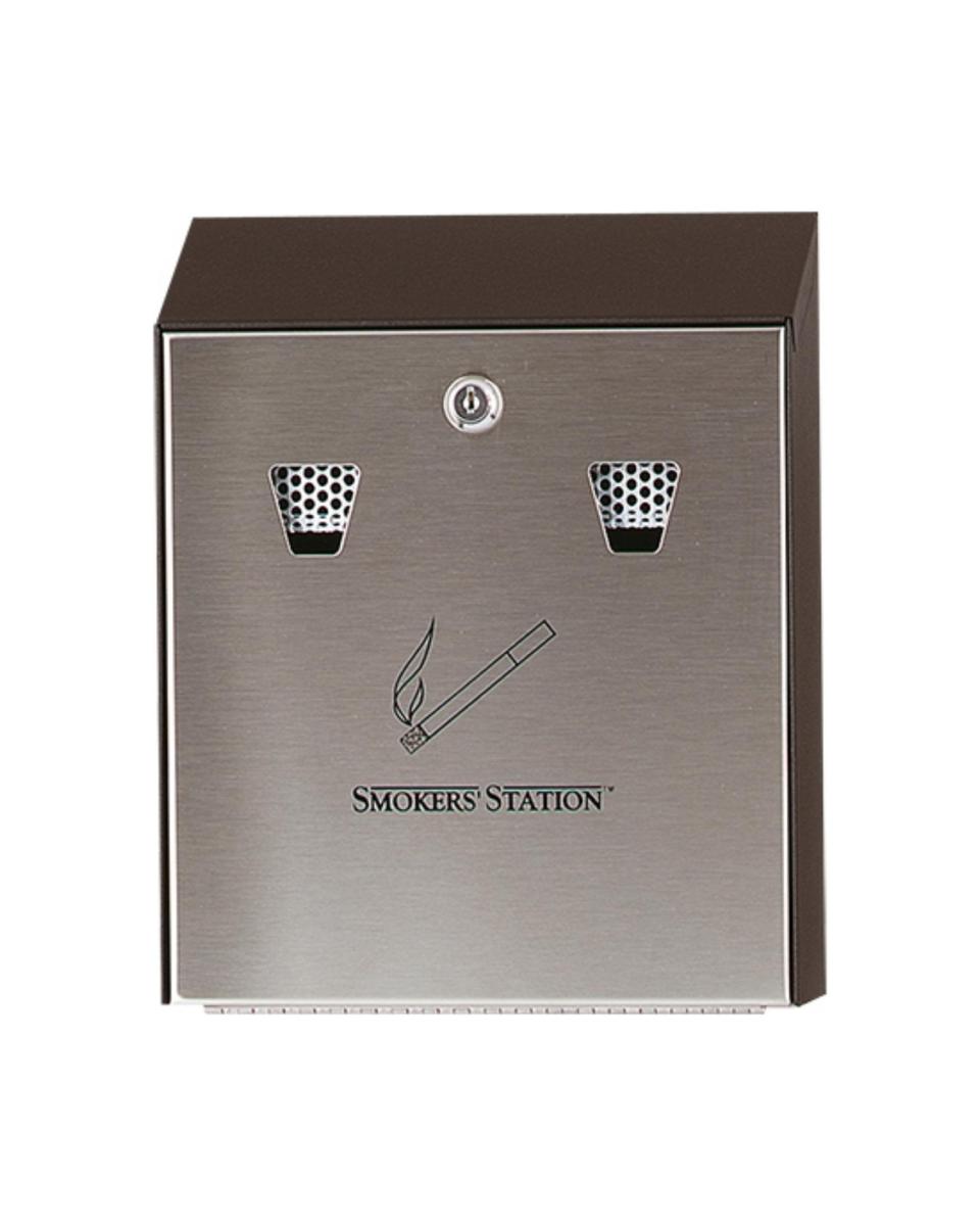 Cendrier Mural - H 31,8 x 25,4 x 7,6 CM - 3 KG - Acier - Noir - Rubbermaid - RM3804