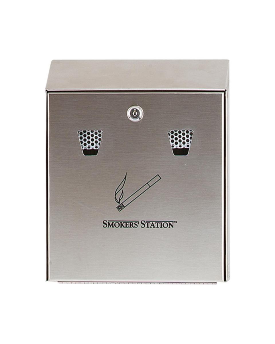 Cendrier mural - H 31,8 x 25,4 x 7,6 CM - 2,95 KG - Inox - Rubbermaid - RM3806