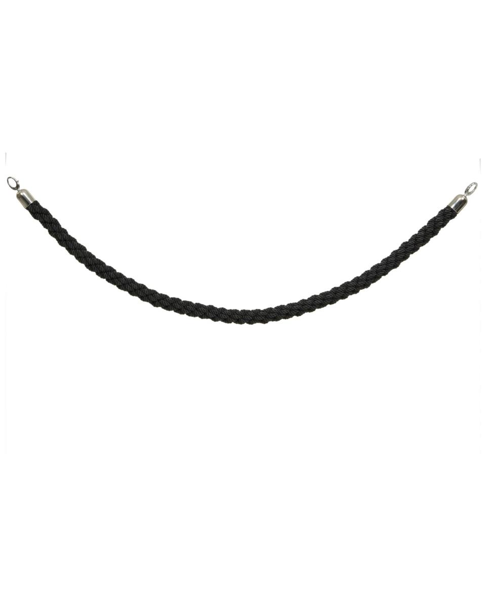 Cordon barricade - Tressé - Avec crochets - Noir - H 150 CM - Securit