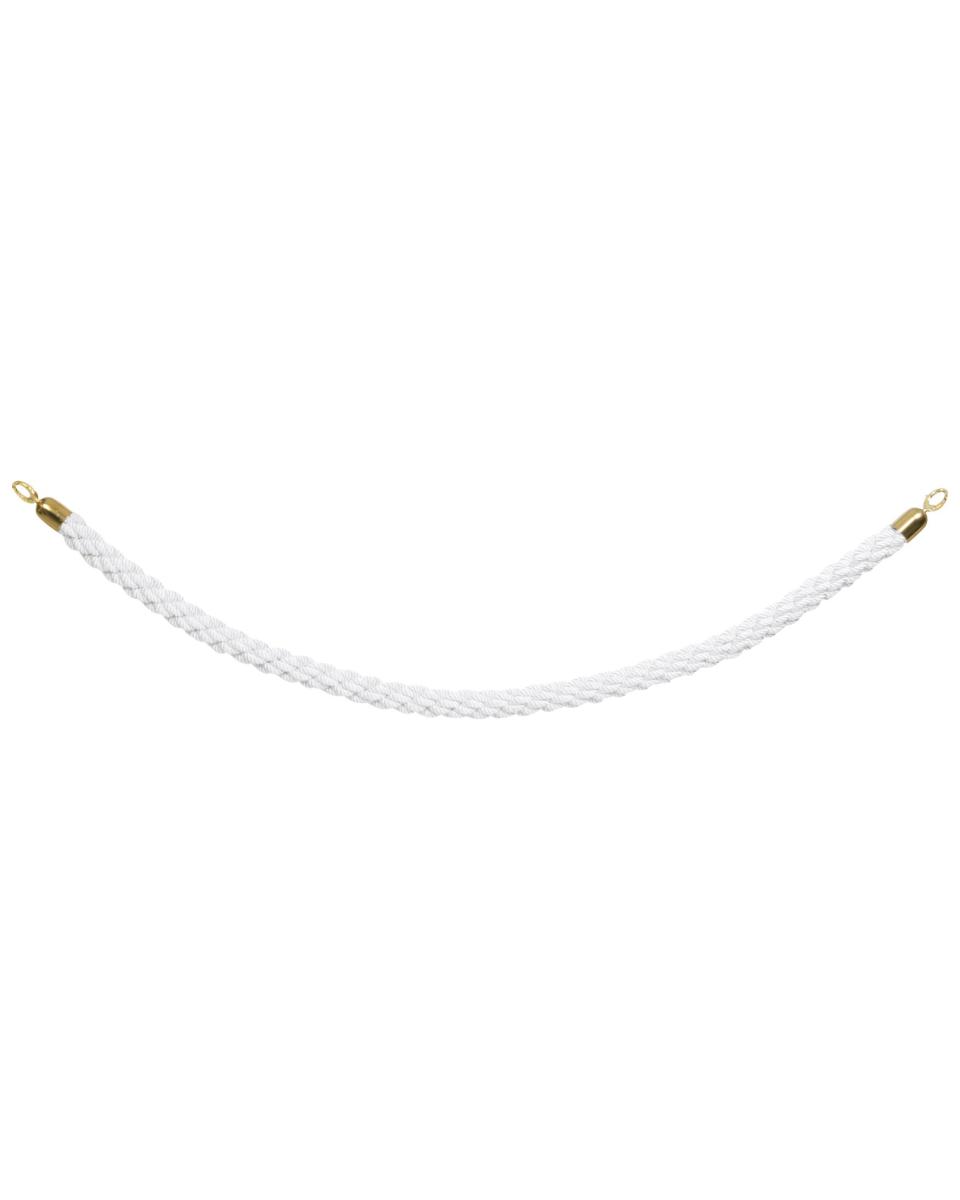 Cordon barricade - Tressé - Crochets dorés - Blanc - H 150 CM - Securit