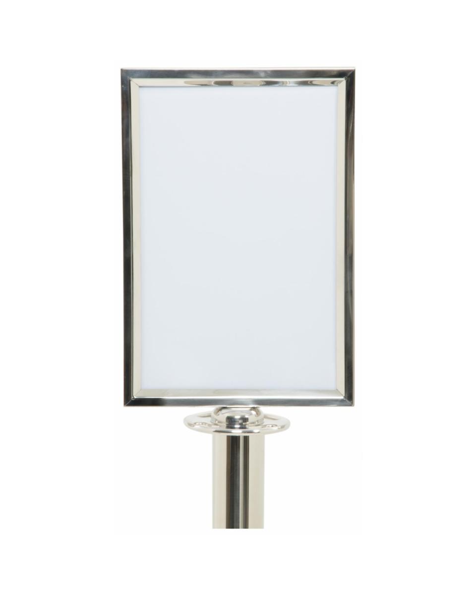 Enseigne - Poteau de barrière - Argent - acier inoxydable - Securit