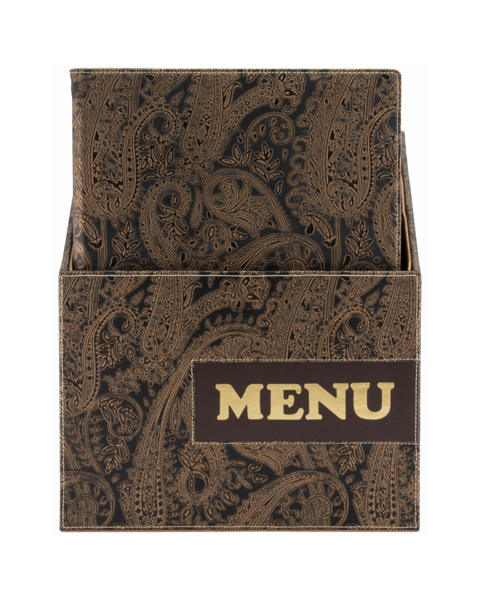 Boîte à menu - 10 pièces - A4 - Motif Paisley - Cuir synthétique/Polypropylène - Securit