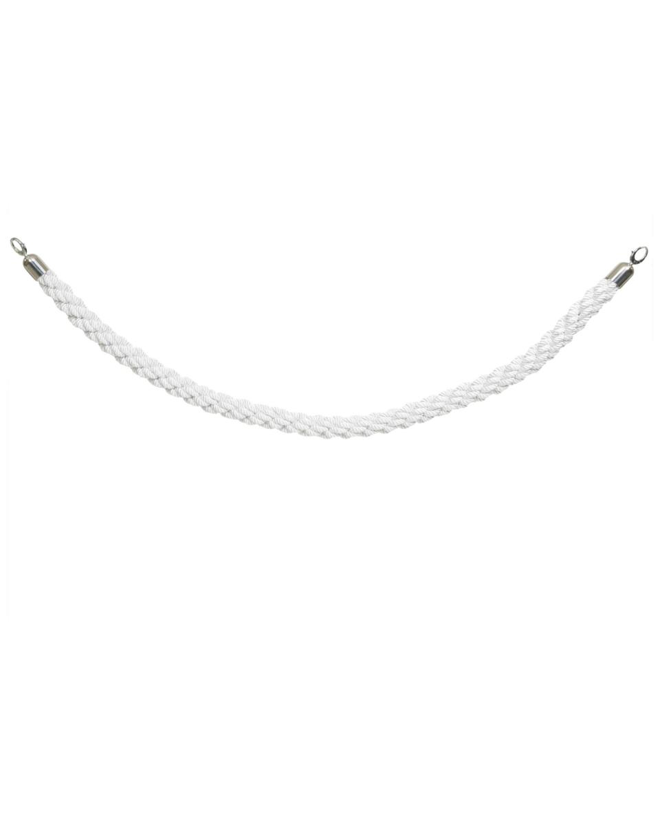 Cordon barricade - Tressé - Avec crochets - Blanc - H 150 CM - Securit
