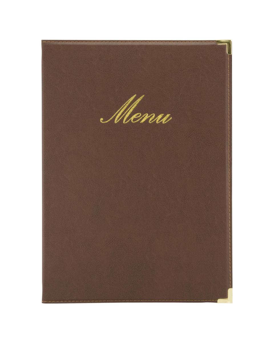Dossier menu - Gamme Classique - A4 - H 34,4 x 24,5 x 0,5 CM - Marron - Securit - MC-CRA4-BR