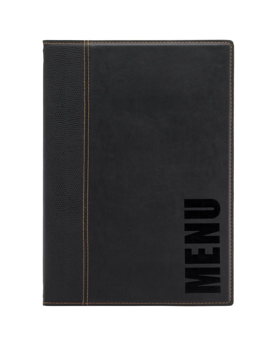 Dossier menu - Gamme Trendy - A4 - H 34,5 x 24,8 x 0,4 CM - Noir - Securit - MC-TRA4-BL