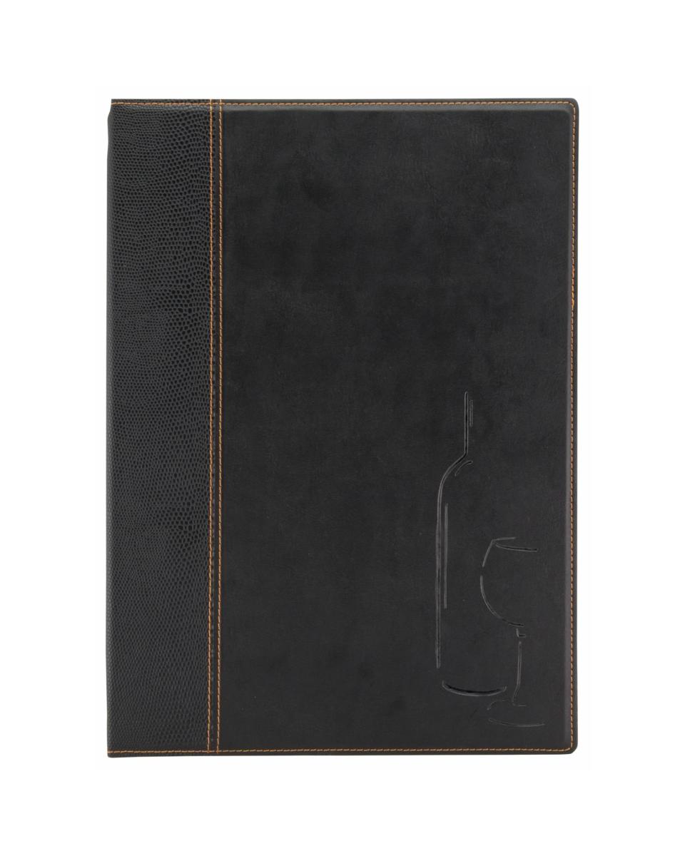 Carte des vins - Tendance - A4 - H 34,5 x 25 x 0,4 CM - Noir - Securit - MC-TRWC-BL