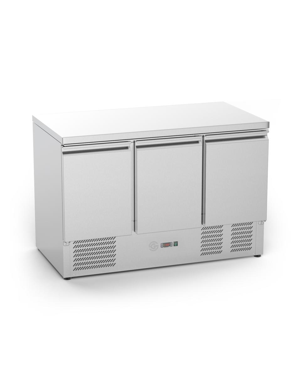 Etabli réfrigéré - 3 portes - H 88 x 136,5 x 70 CM - 368 Litres - Inox - G-Line