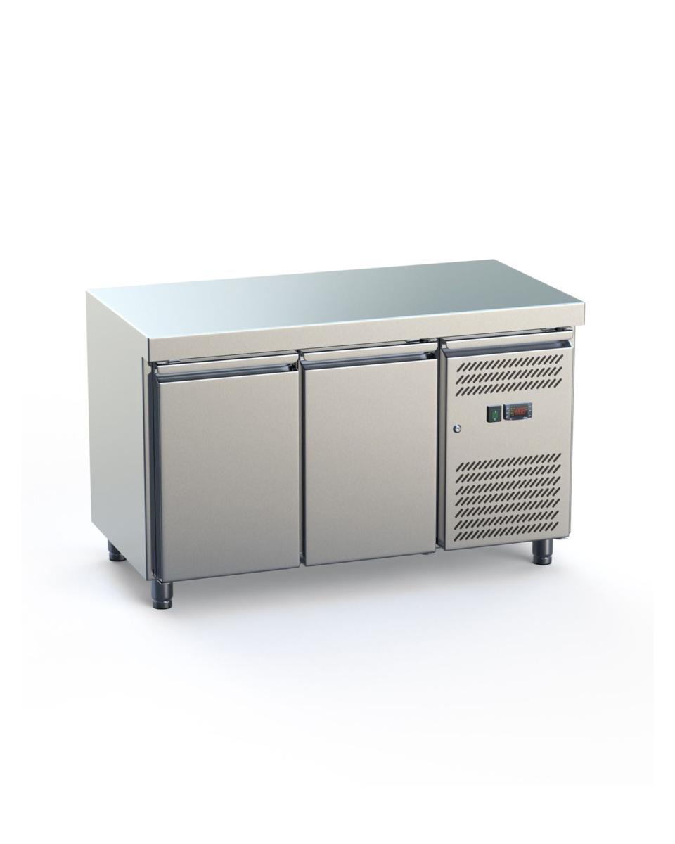 Etabli réfrigéré - 2 portes - H 85 x 136 x 70 CM - Inox - G-Line