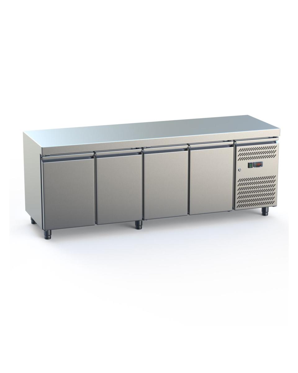 Etabli réfrigéré - 4 portes - H 85 x 223 x 70 CM - Inox - G-Line
