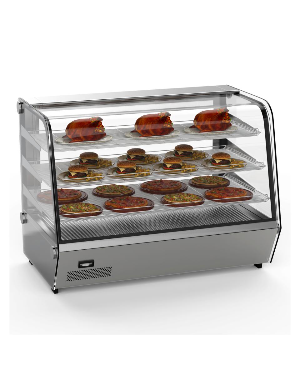 Vitrine chauffante - 160 litres - Inox - Eclairage LED - G-Line