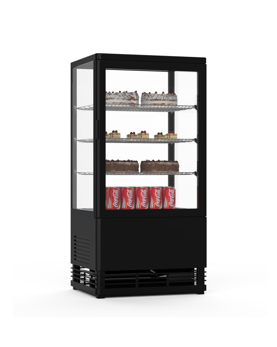 Vitrine réfrigérée - 70 Litres - Noir - LED - G-Line