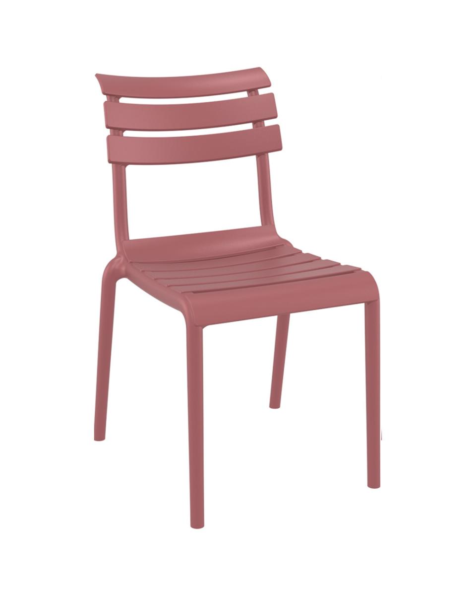 Chaise de terrasse Helen - Empilable - Marsala - Plastique - G-line