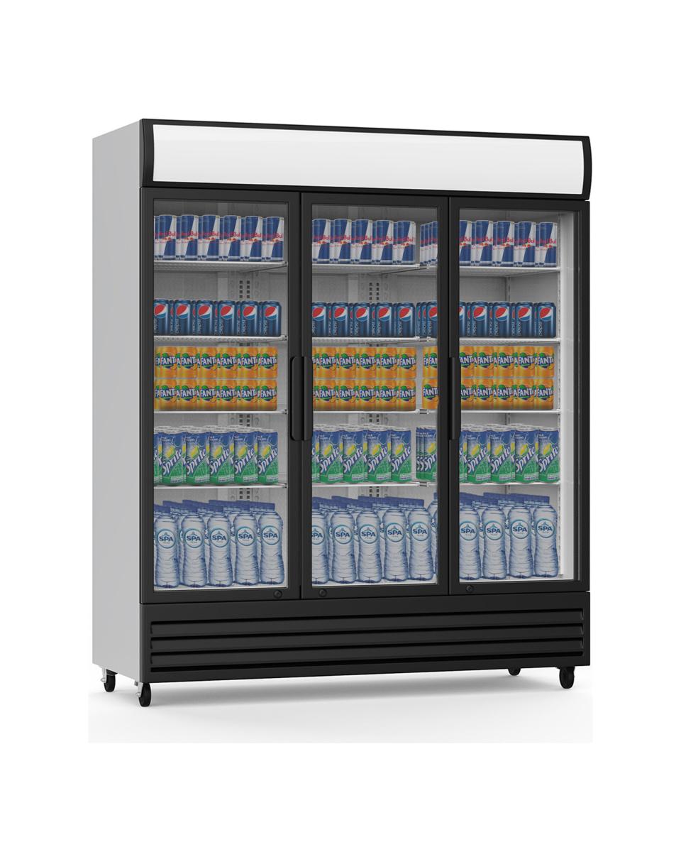 Réfrigérateur porte vitrée - 1500 Litres - 3 portes pliantes - Noir - G-Line