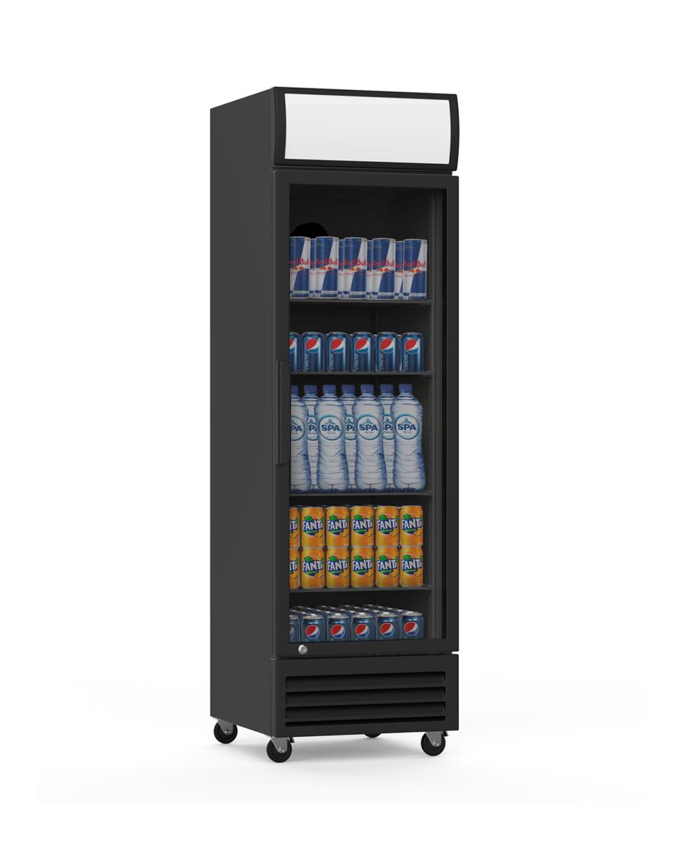 Réfrigérateur porte vitrée - 360 Litres - 1 porte - Noir - G-Line