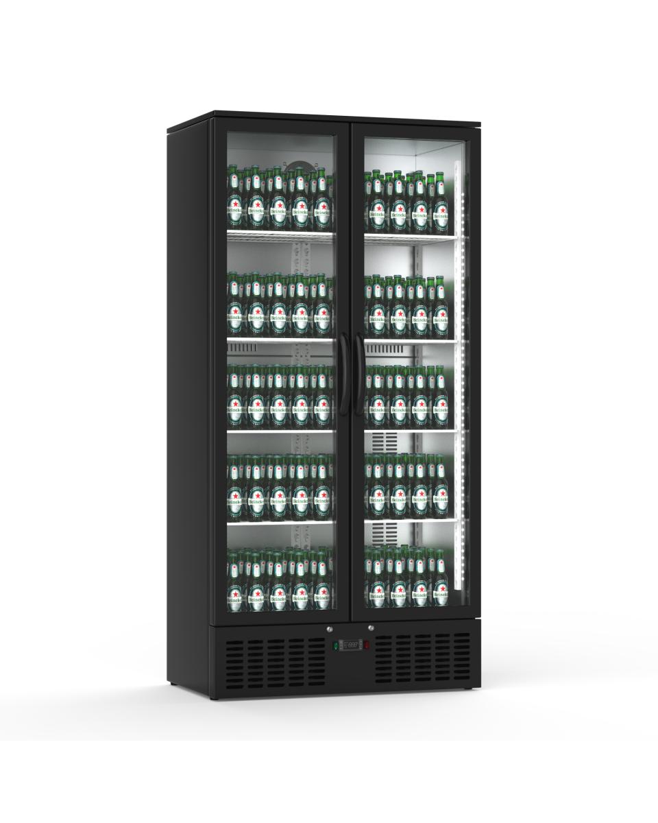 Réfrigérateur porte vitrée - 385 Litres - Noir - Aluminium - G-Line