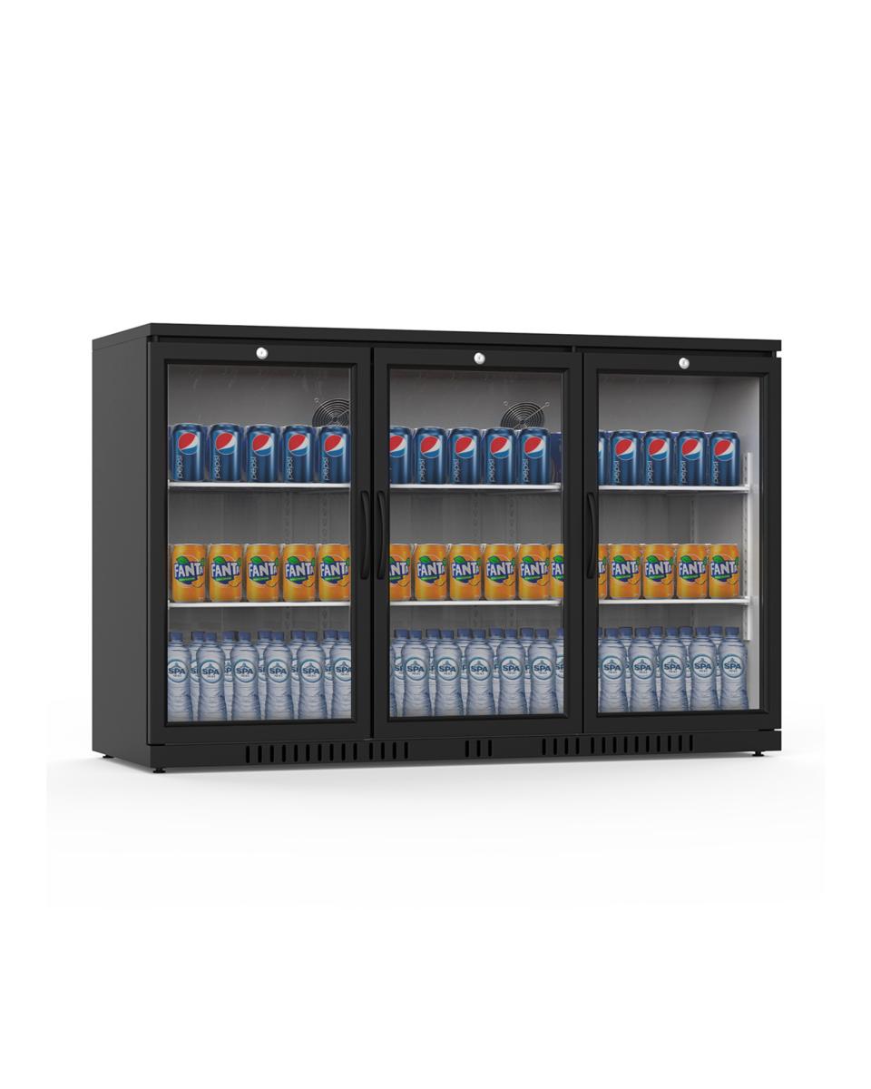 Réfrigérateur porte vitrée - 320 Litres - 3 portes - Noir - G-Line - Refroidissement bar