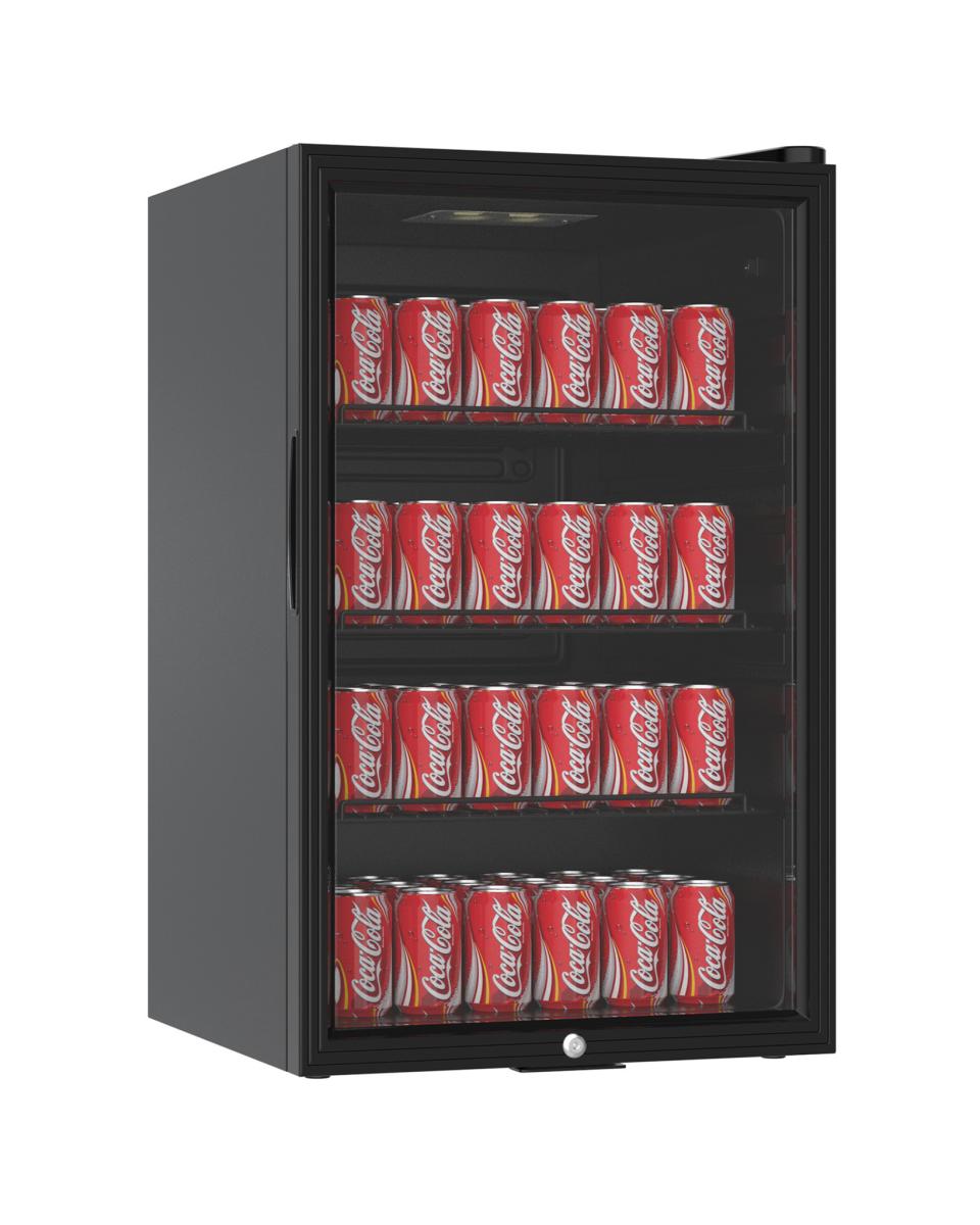 Mini frigo porte vitrée - 115 litres - H 84 x 54 x 53 CM - Noir - G-Line
